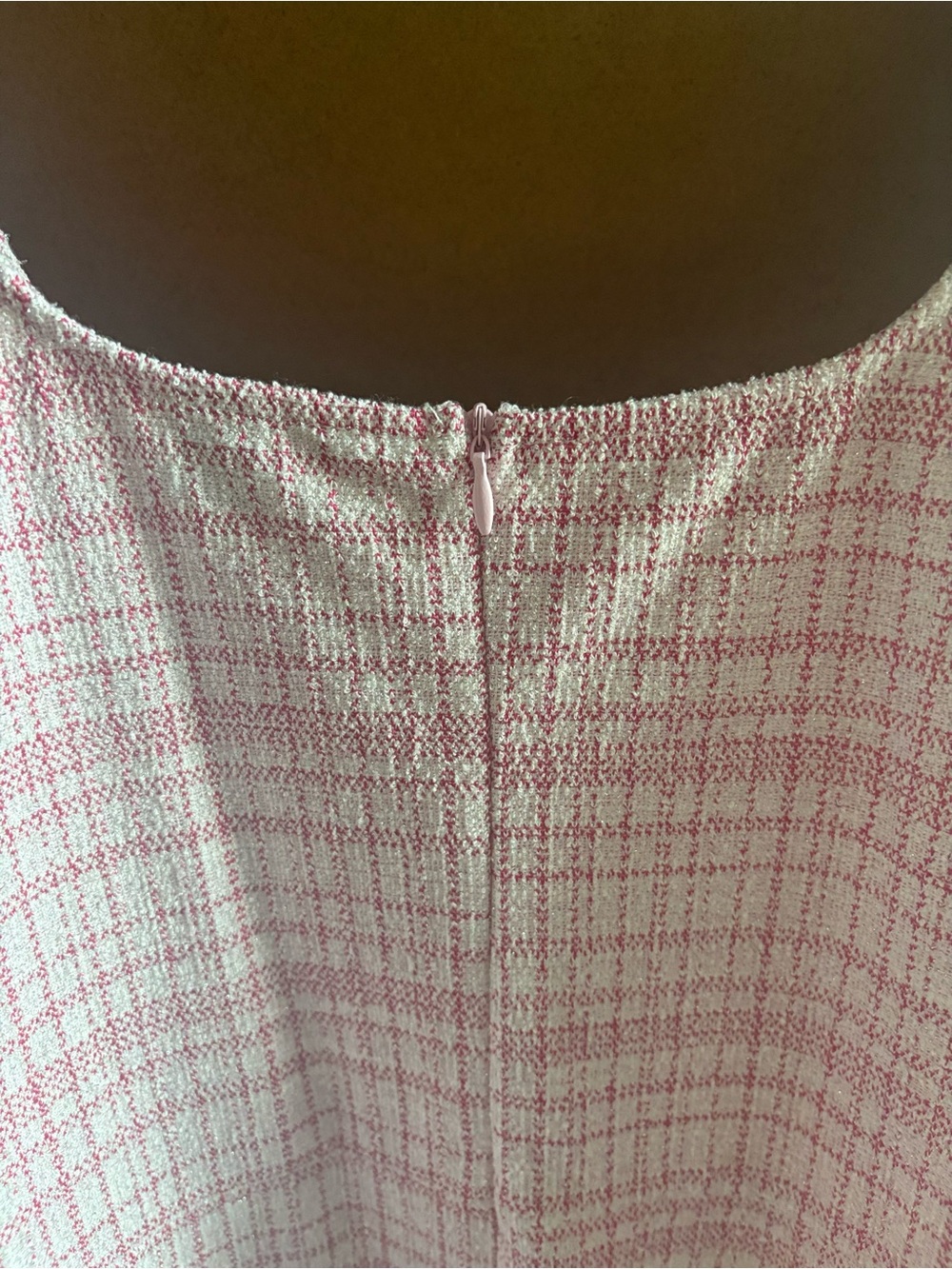 SHEIN Pink Plaid Puff-Sleeve Midi Dress with Pearl Buttons - Picture 6 of 8